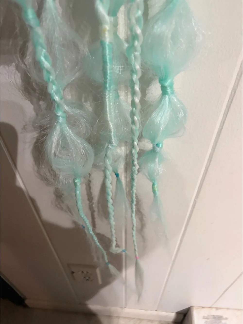 Glow in the Dark Blue and White Ponytail - perfect for raves